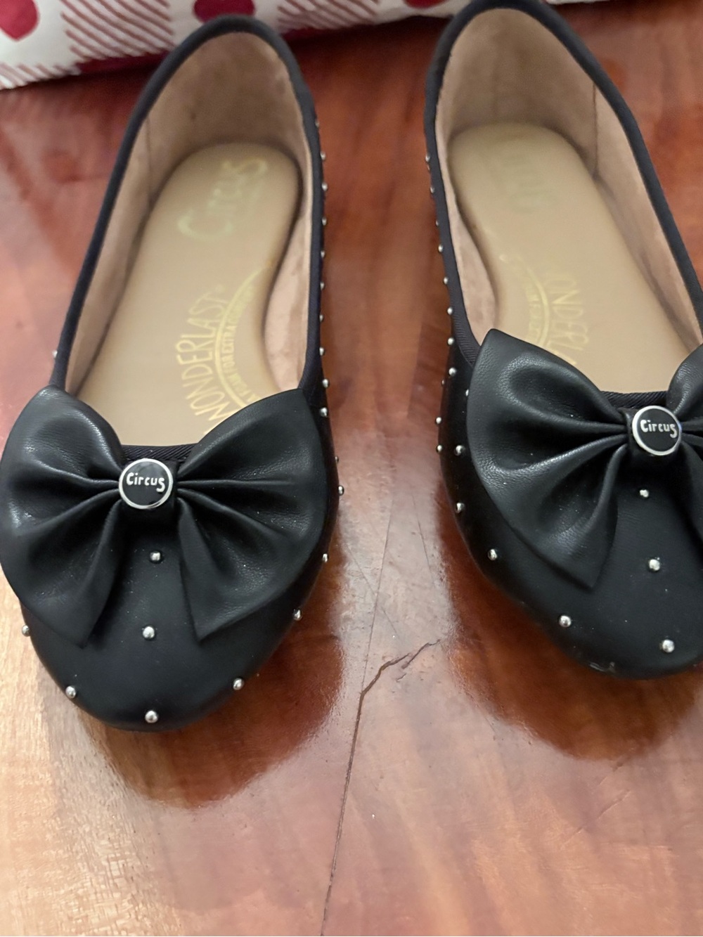 Circus by Sam Edelman Black Studded Bow Ballet Flats